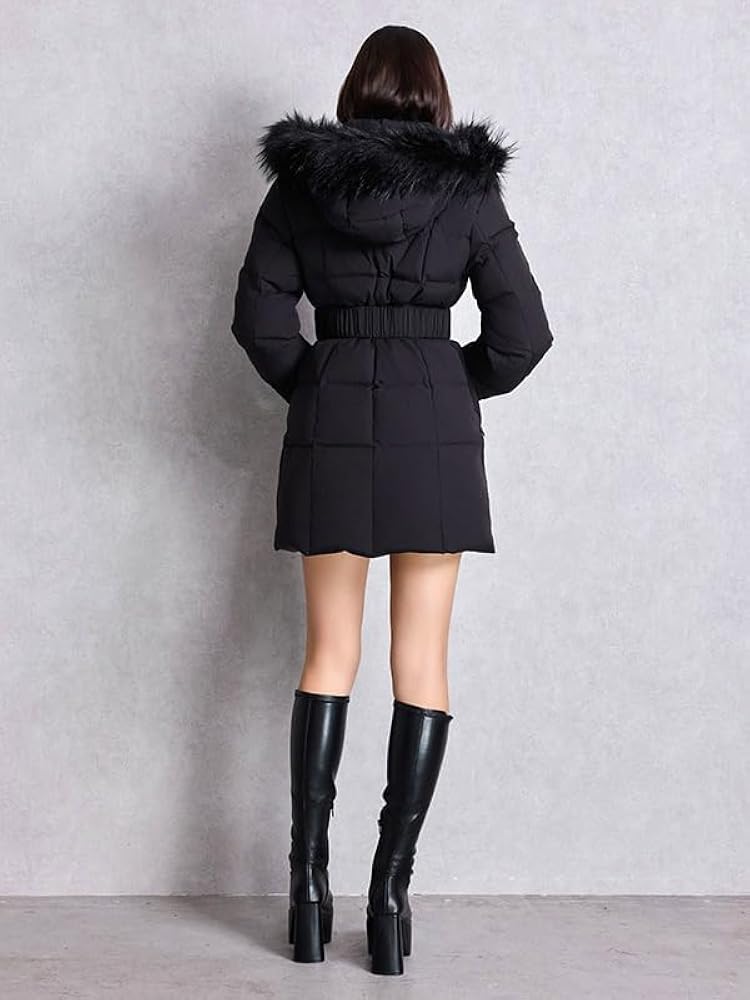 Amazon | [ジェイダ] ダウン ジャケット ロング GD ベルト付き ロング